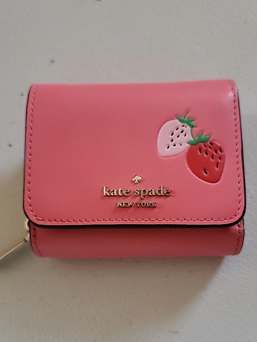 kate spade Picnic In The Park Small Trifold Wallet With Strawberries